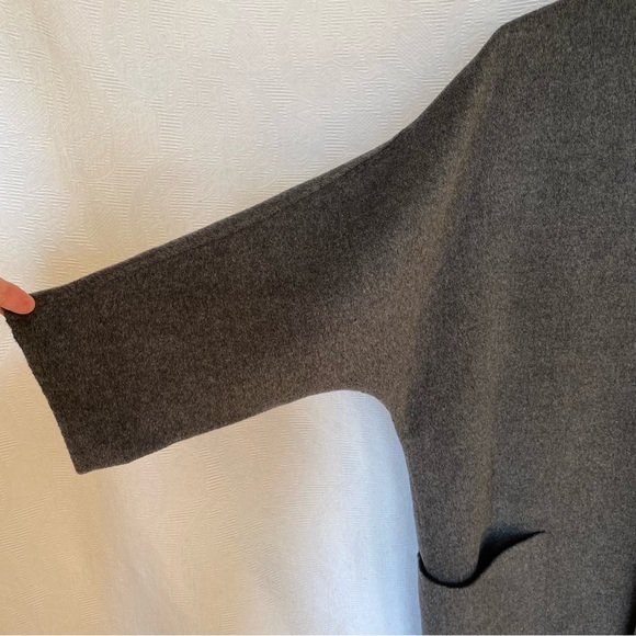 Vince M double faced wool/cashmere reversible coat. Heather grey/ charcoal grey - Picture 5 of 11